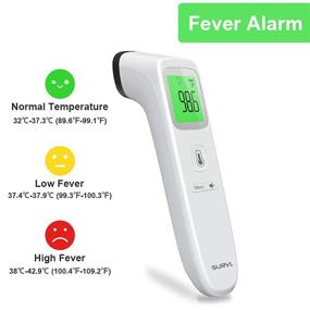 img 2 attached to Advanced SURVL Forehead Thermometer: Non-Contact Digital Infrared for Babies, Kids & Adults - Instant Accurate Reading, Fever Alarm & Memory Function