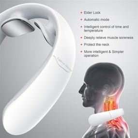 img 2 attached to 🔝 Enhance Your Neck Relaxation with Intelligent Neck Massager: Cordless, Heat Function, 6 Modes, 18 Levels for Deep Tissue Massage - Perfect for Home, Car, Office & Outdoor Use