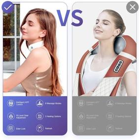 img 1 attached to 🔝 Enhance Your Neck Relaxation with Intelligent Neck Massager: Cordless, Heat Function, 6 Modes, 18 Levels for Deep Tissue Massage - Perfect for Home, Car, Office & Outdoor Use