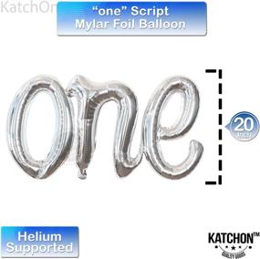 img 2 attached to 🎈 Large 40 Inch Silver Number 1 Balloon Bundle - Pack of 22, Silver One Balloon for 1st Birthday, Latex White, Dark and Light Blue Confetti Balloons for First Birthday Decorations Set