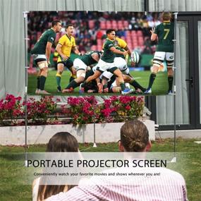 img 2 attached to 📽️ VIVOHOME 100 Inch 2-in-1 Portable Video Projector Screen: Ultimate Screen Solution with Triangle Stand for Home, School, Office, & Outdoor Use