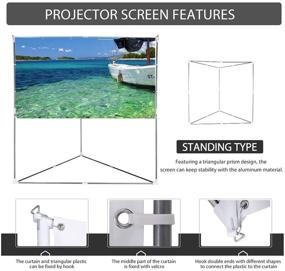 img 1 attached to 📽️ VIVOHOME 100 Inch 2-in-1 Portable Video Projector Screen: Ultimate Screen Solution with Triangle Stand for Home, School, Office, & Outdoor Use