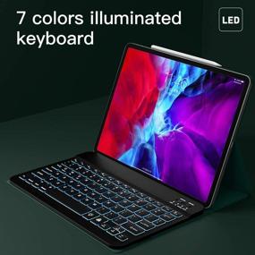 img 1 attached to 📱 GUDOU 2021 3rd Gen iPad Pro 11 Keyboard Case - Backlit, Slim Design, Pencil 2 Charging, Dark Green