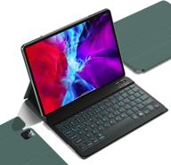 📱 gudou 2021 3rd gen ipad pro 11 keyboard case - backlit, slim design, pencil 2 charging, dark green logo