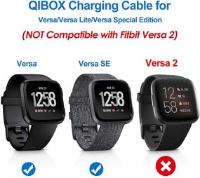 img 3 attached to ⚡ Зарядное устройство QIBOX совместимое с Fitbit Versa/Versa Lite (за исключением Versa 2) - Замена USB-кабеля для зарядки и док-станции для умных часов Versa/Versa Lite/Versa SE - 2 штуки кабеля для зарядки длиной 3 фута.