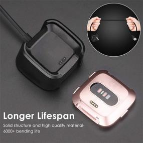 img 2 attached to ⚡ Зарядное устройство QIBOX совместимое с Fitbit Versa/Versa Lite (за исключением Versa 2) - Замена USB-кабеля для зарядки и док-станции для умных часов Versa/Versa Lite/Versa SE - 2 штуки кабеля для зарядки длиной 3 фута.