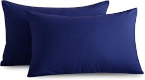 img 3 attached to 🛏️ Alexandra's Secret Home Collection Navy Microfiber Pillowcase with Zipper, 2-Pack Soft and Comfortable Pillow Covers (Standard Size)