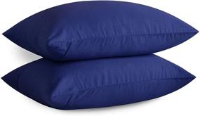 img 4 attached to 🛏️ Alexandra's Secret Home Collection Navy Microfiber Pillowcase with Zipper, 2-Pack Soft and Comfortable Pillow Covers (Standard Size)