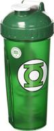 🟢 optimized perfection: green lantern shaker bottle by performa - ideal leak-free solution with actionrod mixing technology for sports & fitness enthusiasts! dishwasher safe and unbreakable logo