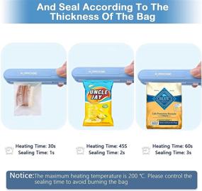 img 1 attached to 🔐 Improved Mini Bag Sealer for Food Storage - Portable Heat Sealer Resealer & Handheld Kitchen Gadgets for Chip Bags, Plastic Bags, Color Street Nail Strips, Mylar Bags (Blue)