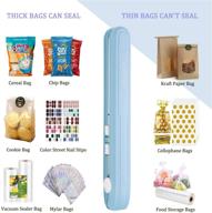 🔐 improved mini bag sealer for food storage - portable heat sealer resealer & handheld kitchen gadgets for chip bags, plastic bags, color street nail strips, mylar bags (blue) logo