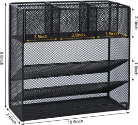 img 3 attached to 🖊️ Samstar Mesh Pen Holder Organizer: A Efficient Multi-Functional Desk Organizer and Storage Rack for School, Office, and Arts Supplies - Black