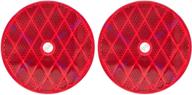 🔴 class a red round reflector with center mounting hole - 2 pack for trailers, trucks, automobiles, mail boxes, boats, suvs, rvs, industrial applications - all star truck parts logo
