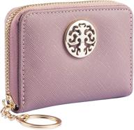 compact and stylish: pufer women mini wallet with keychain for small card case holder and zipper logo