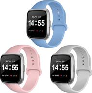 🏋️ sleek silicone sport bands for fitbit versa 2 / fitbit versa/versa lite/versa se - comfortable wristbands for fitbit versa women men логотип