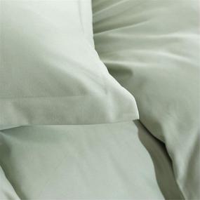 img 1 attached to Uhsupris Full/Queen Size 3-Piece Green Duvet Cover Set with Zipper & Corner Ties - No Comforter Included
