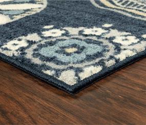 img 2 attached to Made in USA 2x6 Persian Blue Maples Rugs Reggie Floral Runner Rug for Hallway Entry with Non-Slip Carpet Qualities