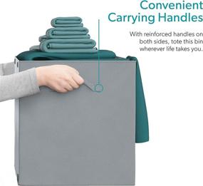 img 1 attached to 📦 Oxford Collection Toy Chest: 2-Bin Collapsible Storage Organizer with Lid for Kids – Gray