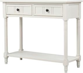 img 3 attached to GAOPAN Wood Console Table Drawers Furniture
