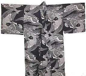 img 4 attached to 👘 Authentic Japanese Men's Yukata Kimono Robe - Traditional Elegance