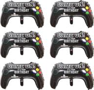 🎮 pack of 6 reusable game controller balloons - 23.6'' x 15.7'' aluminum foil balloons for boys' birthday and game party decoration logo