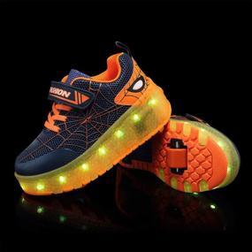 img 2 attached to 🕷️ BFOEL Spider Roller Skates Light Up Shoes: USB-Chargeable LED Sport Sneakers for Kids - Perfect Birthday, Thanksgiving, and Christmas Gift for Boys and Girls!