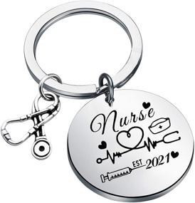 img 1 attached to Celebrate the Journey: Nurse Est 2022 Keychain - Ideal Graduation & Future New Nurse Gifts