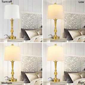 img 3 attached to Set Of 2 Touch Control Table Lamp With Dual USB Charging Ports Desk Lamps