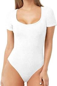 img 1 attached to 👚 MANGDIUP Women's Bodysuit Tops - Medium Size Women's Clothing