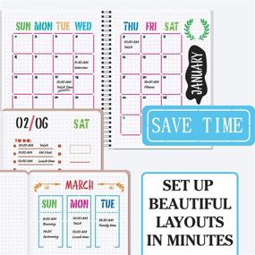 img 2 attached to 📔 Optimized Stencil Set for A5 Dotted Journals - Ultimate Productivity Tools for Calendars, Habit Tracking, Bullet Journals, DIY Templates for Lists, Letters, Numbers