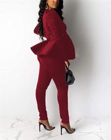 img 3 attached to 👗 Women's Sleeve Pullover Bodycon Jumpsuits - Clothing