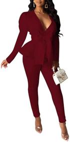 img 4 attached to 👗 Women's Sleeve Pullover Bodycon Jumpsuits - Clothing