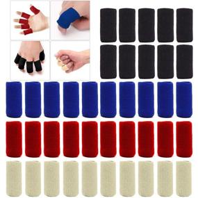 img 4 attached to 🖐️ ELANE 40 PCS Finger Sleeves: Compression Protectors for Pain Relief, Arthritis, Trigger Finger - Thumb Brace Support in Black, Blue, Red, and Beige