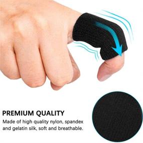 img 2 attached to 🖐️ ELANE 40 PCS Finger Sleeves: Compression Protectors for Pain Relief, Arthritis, Trigger Finger - Thumb Brace Support in Black, Blue, Red, and Beige