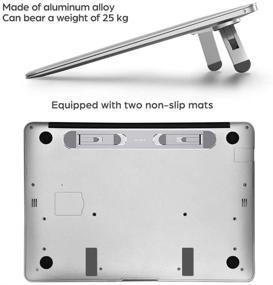 img 1 attached to 💻 Nediea Laptop Stand for Desk - Cooling, Ergonomic Riser for MacBook, Dell, HP - Silver