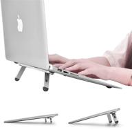 💻 nediea laptop stand for desk - cooling, ergonomic riser for macbook, dell, hp - silver logo