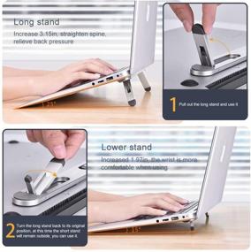 img 3 attached to 💻 Nediea Laptop Stand for Desk - Cooling, Ergonomic Riser for MacBook, Dell, HP - Silver