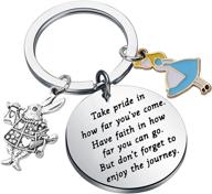 wonderland inspired keychain rabbit alice pendant – perfect friendship gift, cartoon keepsake logo