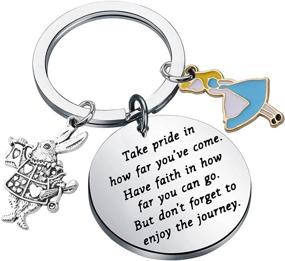 img 4 attached to Wonderland Inspired Keychain Rabbit Alice Pendant – Perfect Friendship Gift, Cartoon Keepsake