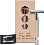 parker 68s stainless steel handle safety razor - double edge, open comb head design with 5 blades logo