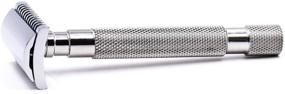 img 1 attached to Parker 68S Stainless Steel Handle Safety Razor - Double Edge, Open Comb Head Design with 5 Blades