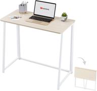 wohomo folding desk: compact and space-saving computer table for small spaces, ideal for home office, easy assembly - oak finish logo