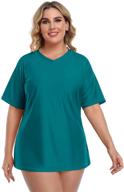 👚 attraco women's plus size short sleeve rash guard upf 50+ swimming shirt - enhanced seo logo