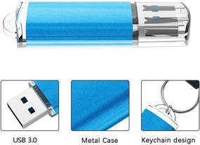 img 3 attached to 🔑 10 упаковок накопителей Thumb диск - 8 ГБ USB 3.0 флэш-накопитель - Мини металлический USB-накопитель - Портативный ZIP-накопитель - Sky Blue флеш-накопитель - Высокоскоростной передатчик данных файлов Jump Drive - FEBNISCTE