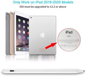 img 2 attached to 🖊️ Белые активные стилус-ручки для 2019 iPad 7-го поколения 10.2" с подавлением ладони, зарядкой Type-C и 1,0-мм тонким пластиковым наконечником - цифровой перо, тонкий стилус-карандаш для Apple iPad 7-го поколения 10.2