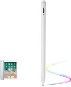 img 4 attached to 🖊️ White Active Stylus Pens for 2019 iPad 7th Generation 10.2" with Palm Rejection, Type-C Charge, and 1.0mm Fine Plastic Tip - Digital Pen, Fine Tip Stylus Pencil for Apple 10.2-inch iPad 7th Gen