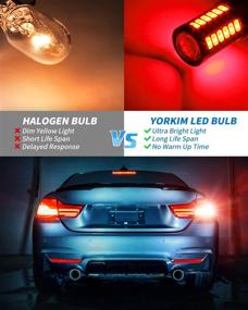 img 3 attached to Yorkim 7440 LED Bulb Bright Red Lights - T20, 7443, 7441, W21W, 7444 Bulbs (Pack of 2) for Reverse/Backup/Brake Light - 5730 33 SMD