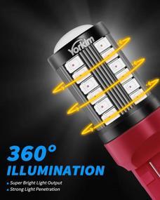 img 2 attached to Yorkim 7440 LED Bulb Bright Red Lights - T20, 7443, 7441, W21W, 7444 Bulbs (Pack of 2) for Reverse/Backup/Brake Light - 5730 33 SMD