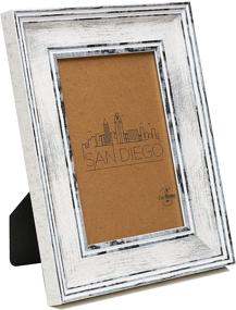 img 4 attached to 🖼️ Distressed White 4x6 Picture Frame - EcoHome Frames for Desktop Display with Mount