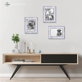 img 1 attached to 🖼️ Distressed White 4x6 Picture Frame - EcoHome Frames for Desktop Display with Mount